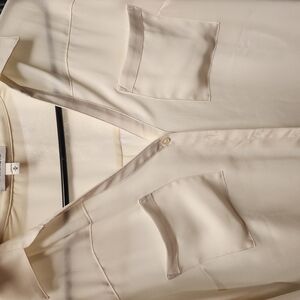 Cream Button-Up Blouse